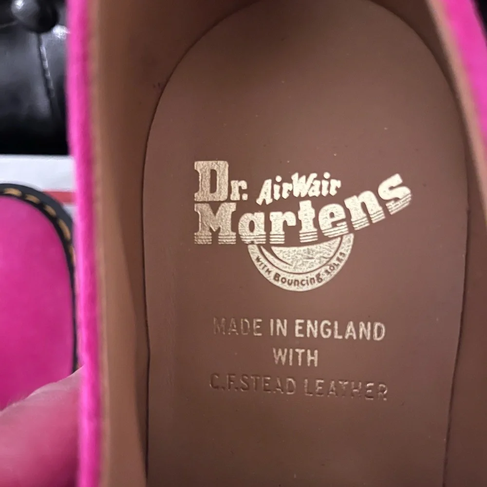 Dr. Martens 1461 Made in England‎ Buck Suede Oxford Shoes Pink Size 8